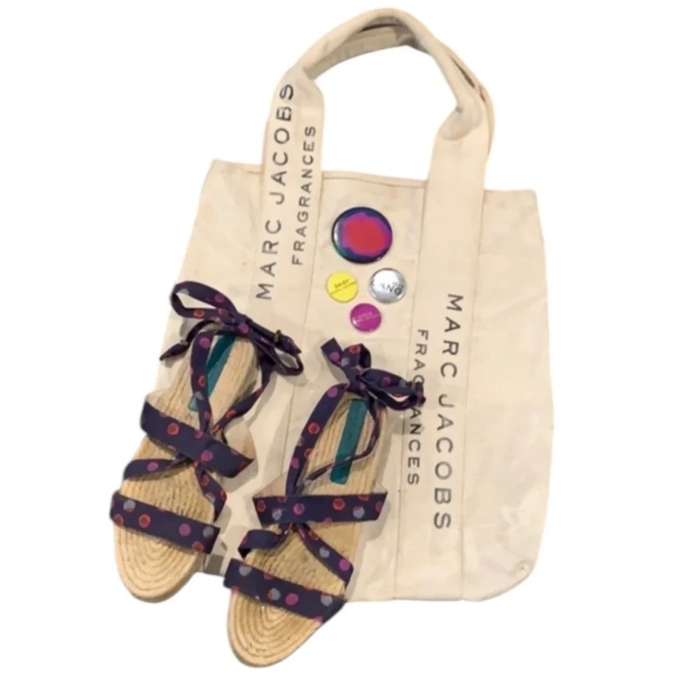 Authentic Marc by Marc Jacobs designer espadrilles sandals sz 10 free tote bag